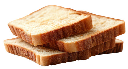 Toasted bread slices isolated on transparent background. PNG.