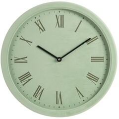 Classic wall clock with Roman numerals, showing time in a serene home setting