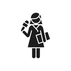 Female Reporter with Microphone Icon