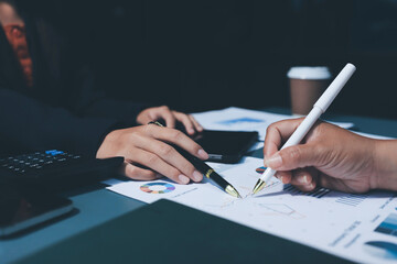Business Documents, Auditor businesswoman checking searching document legal prepare paperwork or...
