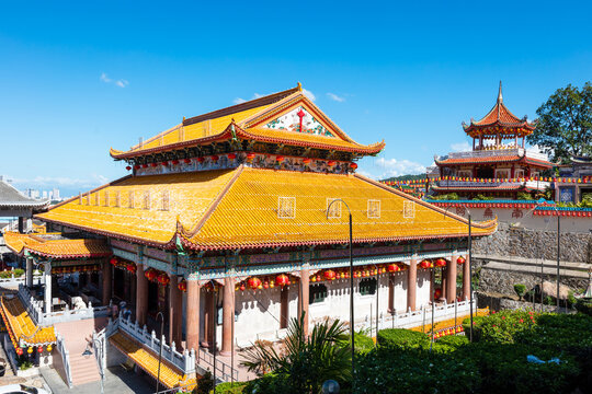 Kek Lok Si temple main pagoda and gardens, Penang, Malaysia