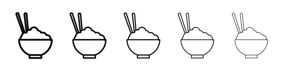 Rise Bowl icon logo in stroke lines collection © Warpiya