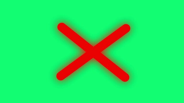 Red Cross Icon Animation &ndash; Green Screen Background Video