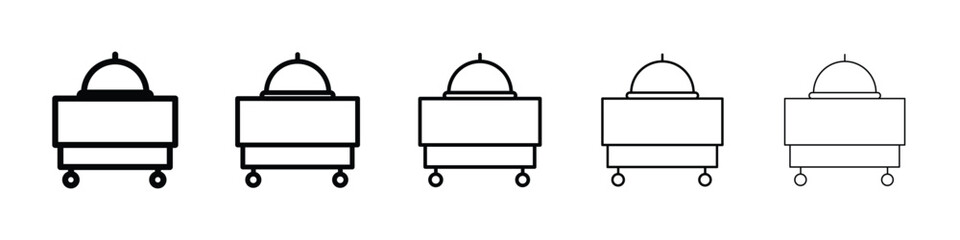 Room service icon logo in stroke lines collection