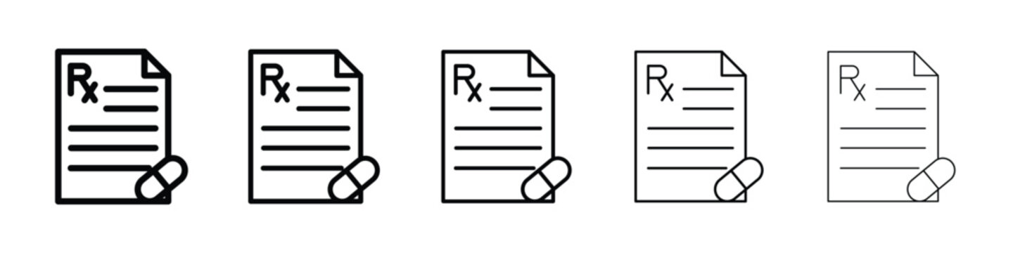 RX icon logo in stroke lines collection