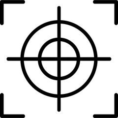 Crosshair and crop marks in outline icon
