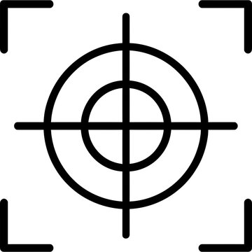 Crosshair and crop marks in outline icon