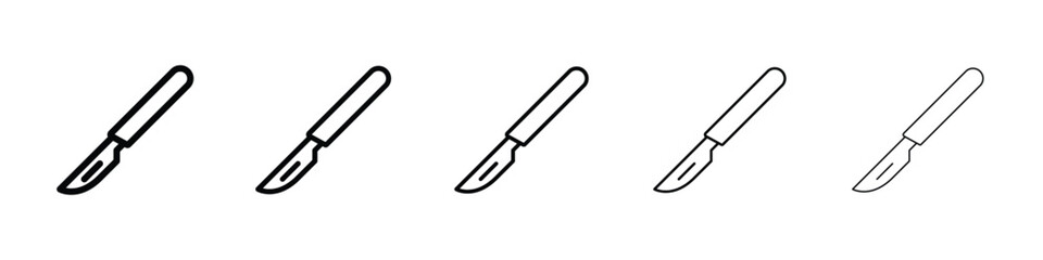 Scalpel icon logo in stroke lines collection