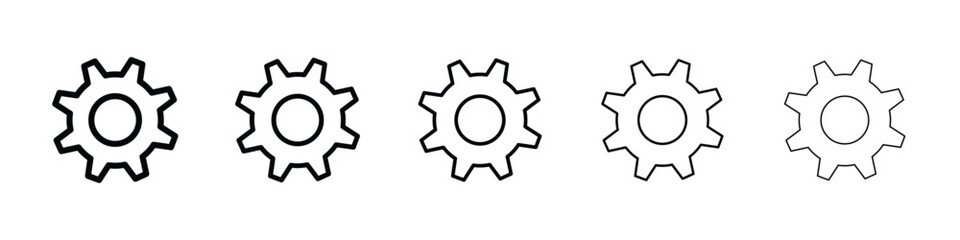 Settings icon logo in stroke lines collection