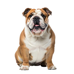 Obraz premium Bulldog Sitting Looking isolated on a transparent background