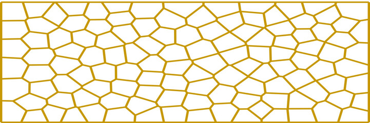 Gold and white seamless geometric pattern vector set. Repeating irregular shapes backgrounds for web tiles, science and interior design. Collection of polygonal voronoi line cell template backgrounds.