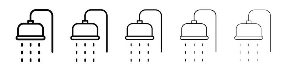 Shower icon logo in stroke lines collection