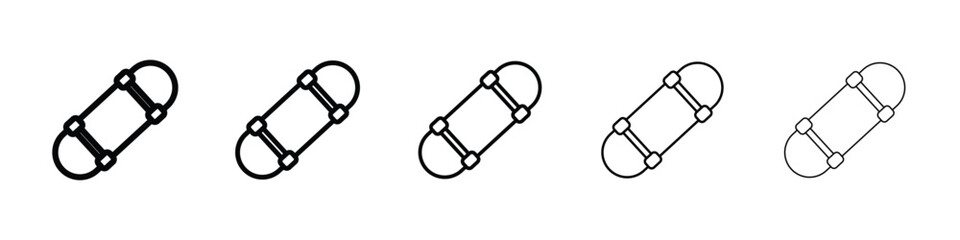 Skateboard icon logo in stroke lines collection