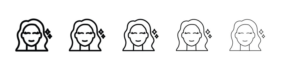 Skincare icon logo in stroke lines collection