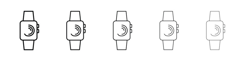 Smartwatch icon logo in stroke lines collection