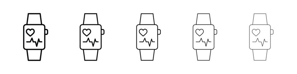 Smartwatch icon logo in stroke lines collection