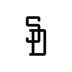 SD monogram logo design letter text name symbol monochrome logotype alphabet character simple logo
