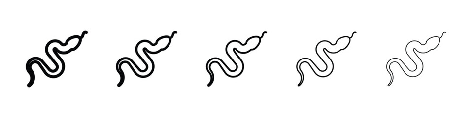 Snake icon logo in stroke lines collection