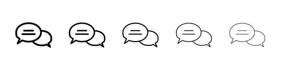 Speech bubble icon logo in stroke lines collection