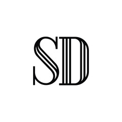 SD monogram logo design letter text name symbol monochrome logotype alphabet character simple logo