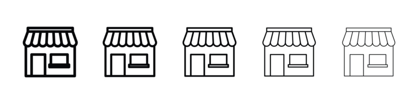 Store icon logo in stroke lines collection