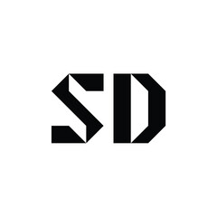 SD monogram logo design letter text name symbol monochrome logotype alphabet character simple logo