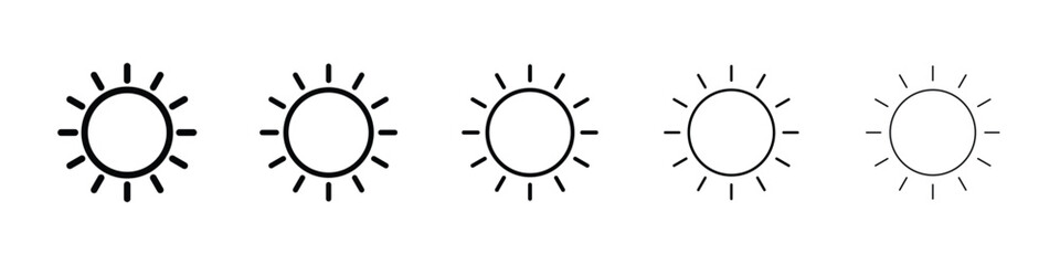 Sun icon logo in stroke lines collection