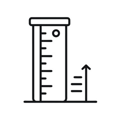 Test Tube Icon Vector Illustration – Laboratory Glassware Silhouette Isolated on White Background
