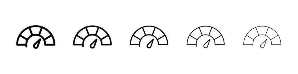 Tachometer icon logo in stroke lines collection