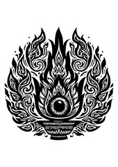 tribal tattoo design ilustratiom of a eye flame