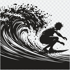 silhouette of a surfer. surfer silhouette vector