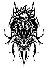 tribal wolf tattoo design