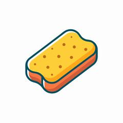 Isometric sponge vector illustration for cleaning, washing and household design element