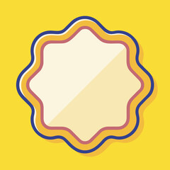 Retro Wave Frame on Yellow Background, Graphic Design Template for Text