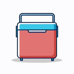 Illustration of a Retro Cooler Box for Picnic and Outdoor Activities