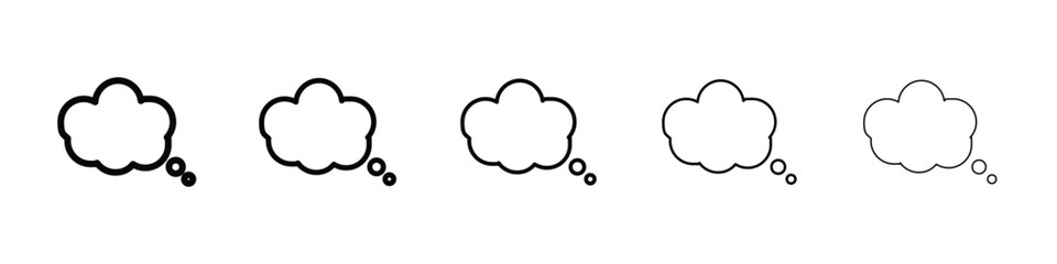 Thought bubble icon logo in stroke lines collection