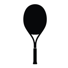 Black Silhouette Vector Tennis Racket Icon White Background