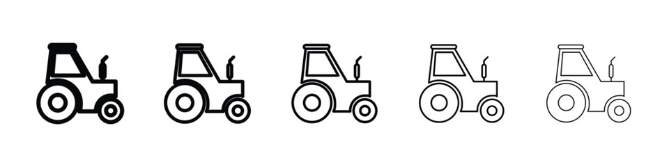 Tractor icon logo in stroke lines collection