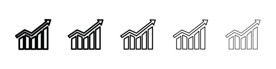 Trend Arrow icon logo in stroke lines collection