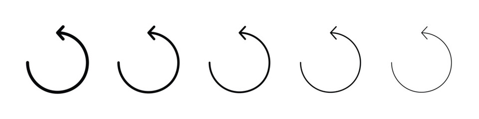 Undo icon logo in stroke lines collection