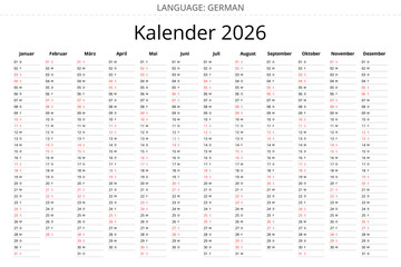 Simple 2026 german planner minimalist design for Germany