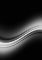 Obraz premium black background with flowing smooth white wave 