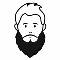 Simple line drawing of a man with a beard
