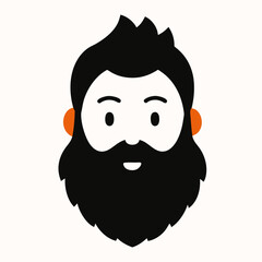 Happy man with beard and orange earring icon