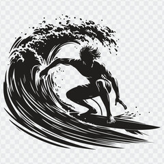 silhouette of a surfer. surfer silhouette vector