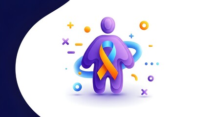 Person with ribbon, World Down Syndrome Day, 21 March