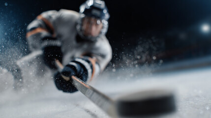 Hockey professional player in action.