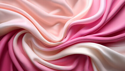 Obraz premium abstract swirls of pink and cream soft cloth fabric flowing curve smooth
