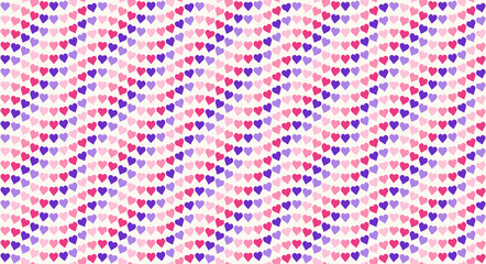 Cute Pink Heart Mosaic, seamless vector pattern