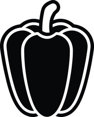 Bell Pepper Icon Outline Vector Illustration